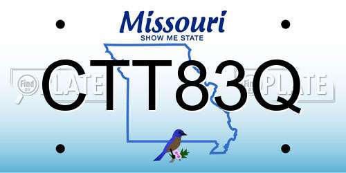 CTT83Q Missouri License Plate
