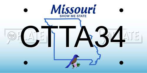CTTA34 Missouri License Plate