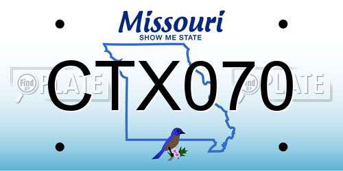 CTX070 Missouri License Plate