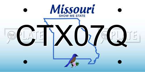 CTX07Q Missouri License Plate