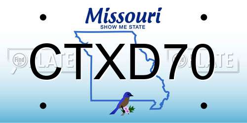 CTXD70 Missouri License Plate