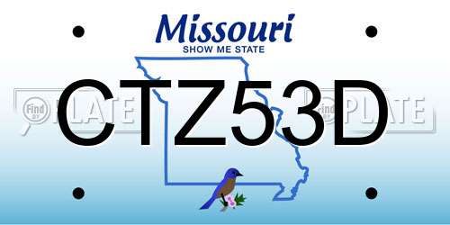 CTZ53D Missouri License Plate