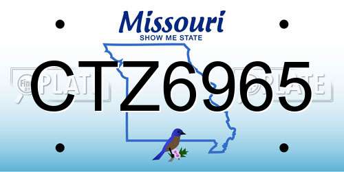 CTZ6965 Missouri License Plate