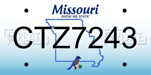 CTZ7243 Missouri License Plate