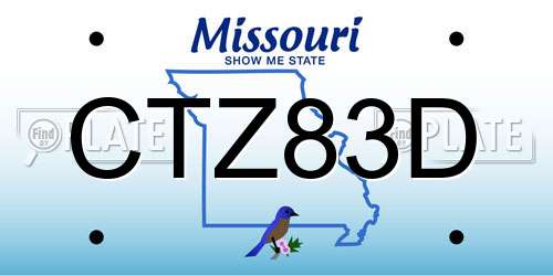 CTZ83D Missouri License Plate