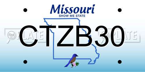 CTZB30 Missouri License Plate