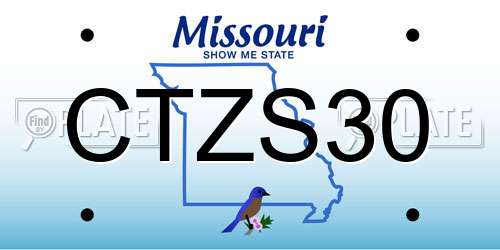 CTZS30 Missouri License Plate