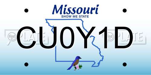 CU0Y1D Missouri License Plate