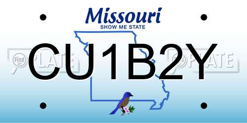 CU1B2Y Missouri License Plate