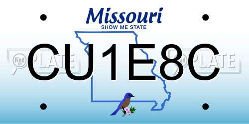 CU1E8C Missouri License Plate
