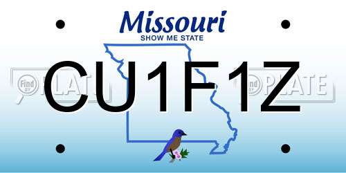 CU1F1Z Missouri License Plate