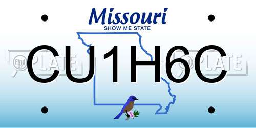 CU1H6C Missouri License Plate