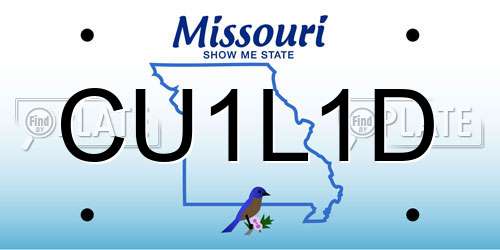CU1L1D Missouri License Plate