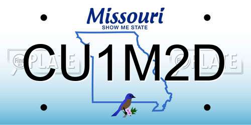 CU1M2D Missouri License Plate
