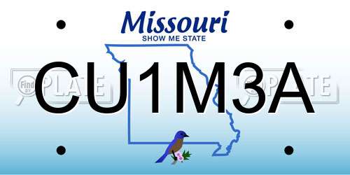 CU1M3A Missouri License Plate