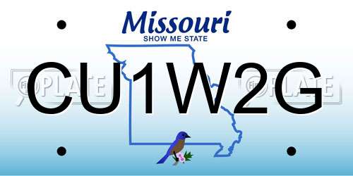 CU1W2G Missouri License Plate