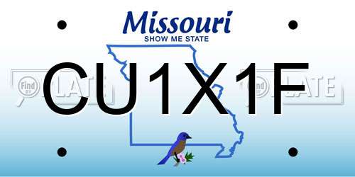 CU1X1F Missouri License Plate