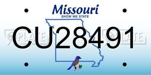 CU28491 Missouri License Plate