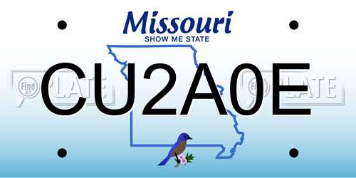 CU2A0E Missouri License Plate