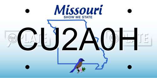 CU2A0H Missouri License Plate