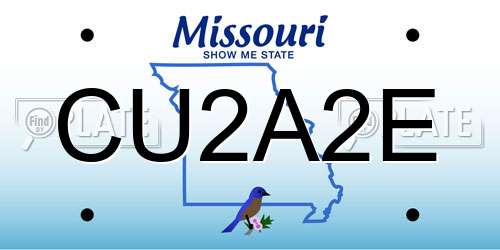 CU2A2E Missouri License Plate