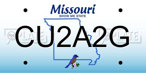 CU2A2G Missouri License Plate