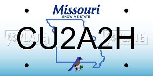 CU2A2H Missouri License Plate