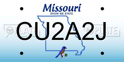 CU2A2J Missouri License Plate