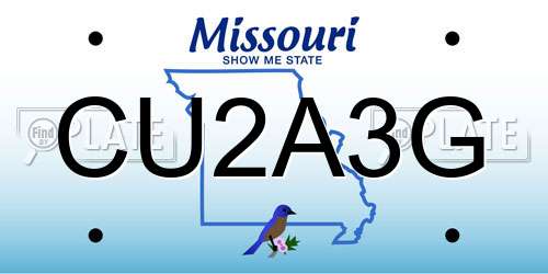 CU2A3G Missouri License Plate