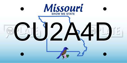CU2A4D Missouri License Plate