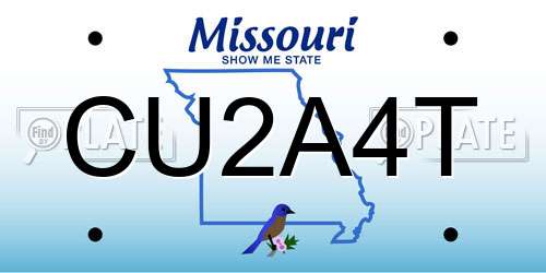 CU2A4T Missouri License Plate