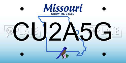 CU2A5G Missouri License Plate