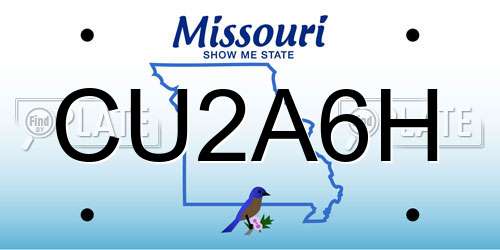 CU2A6H Missouri License Plate