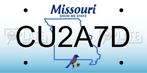 CU2A7D Missouri License Plate