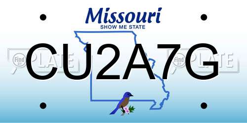 CU2A7G Missouri License Plate