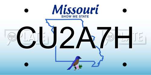 CU2A7H Missouri License Plate