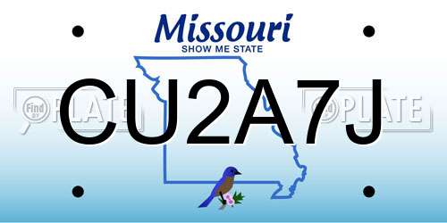 CU2A7J Missouri License Plate