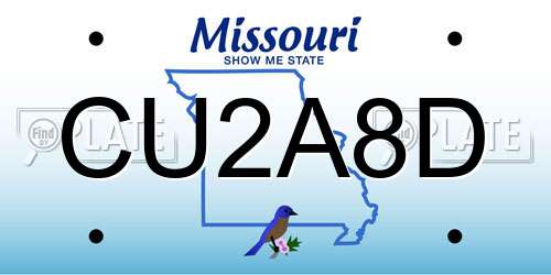 CU2A8D Missouri License Plate