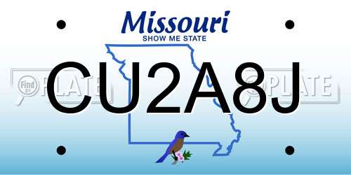 CU2A8J Missouri License Plate