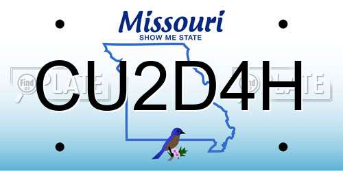CU2D4H Missouri License Plate