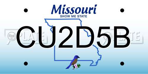 CU2D5B Missouri License Plate