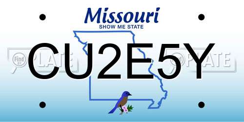 CU2E5Y Missouri License Plate