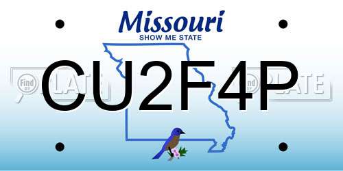 CU2F4P Missouri License Plate