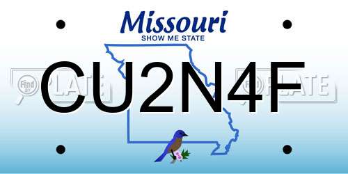 CU2N4F Missouri License Plate