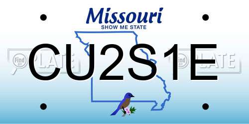 CU2S1E Missouri License Plate