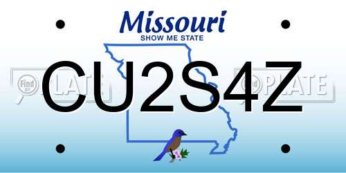 CU2S4Z Missouri License Plate