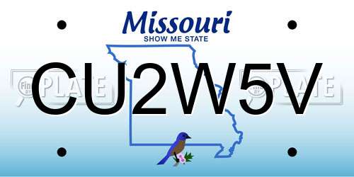CU2W5V Missouri License Plate