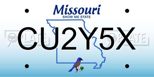 CU2Y5X Missouri License Plate