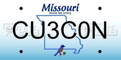 CU3C0N Missouri License Plate