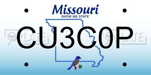CU3C0P Missouri License Plate